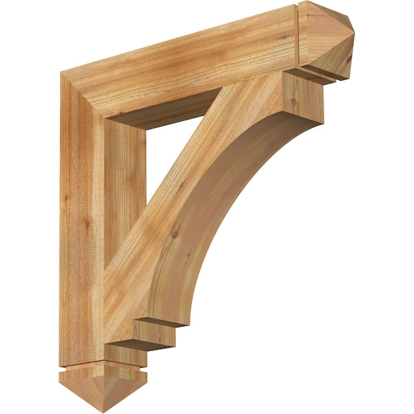 Ekena Millwork Imperial Arts & Crafts Rough Sawn Bracket, Western Red Cedar, 6"W x 34"D x 34"H BKT06X34X34IMP03RWR - main